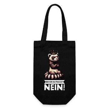 Bevor Du Fragst Nein Frettchen Frettchenbesitzer - Geschenkbeutel für Flaschen - Schwarz - Vorne