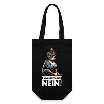 Bevor Du Fragst Nein American Bully Bully Pit - Geschenkbeutel für Flaschen - Schwarz - Vorne