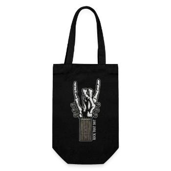 Rock That Shit – Chemise guitare à main squelette - Sac à bouteille - noir - Devant