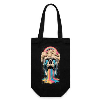 Psychedelic Skull Rainbow - Gift Bag for Bottles - black - Front