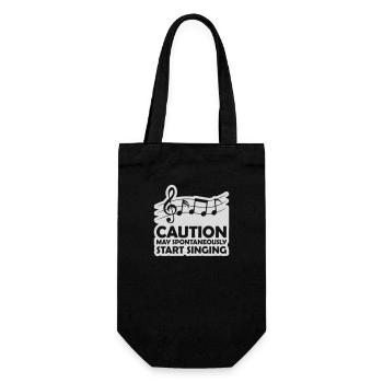 may spontaneously start singing - Gift Bag for Bottles - black - Front