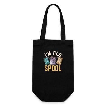 I'm Old Spool Crafting Sewing Machine - Gift Bag for Bottles - black - Front