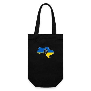 Ukraine Faust Flagge stolz Geschenk Heimat Kiew - Geschenkbeutel für Flaschen - Schwarz - Vorne