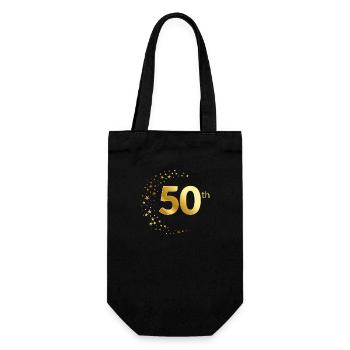 50 Anniversary Birthday, Anniversary Gift, Anniversary - Gift Bag for Bottles - black - Front
