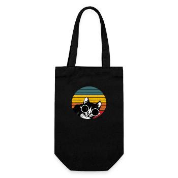 VINTAGE KATZE RETRO - Geschenkbeutel für Flaschen - Schwarz - Vorne