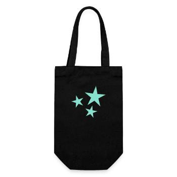 STERN. STERN. STERNE. FEST. JAHRESTAG. WEIHNACHTEN - Geschenkbeutel für Flaschen - Schwarz - Vorne