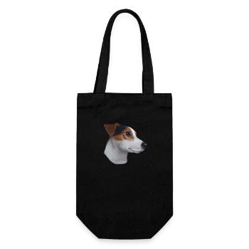 Jack Russell Terrier - Geschenkbeutel für Flaschen - Schwarz - Vorne