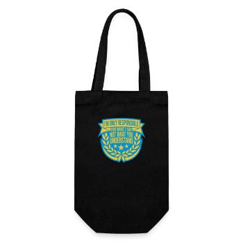 what I say quote - Gift Bag for Bottles - black - Front