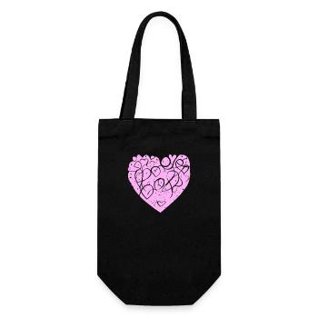 Heart Symbol Love Sweet Hearts Pink Drawing 14 - Gift Bag for Bottles - black - Front