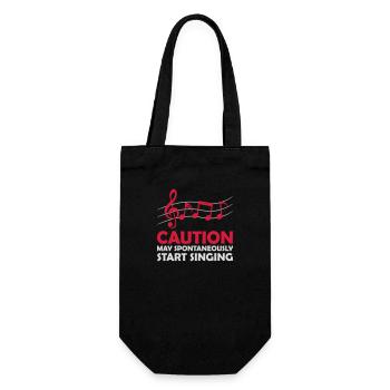 may spontaneously start singing - Gift Bag for Bottles - black - Front