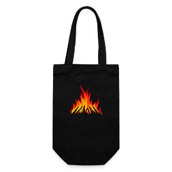 Campfire Camping Nature Falmmen Fire Flame 1 - Gift Bag for Bottles - black - Front