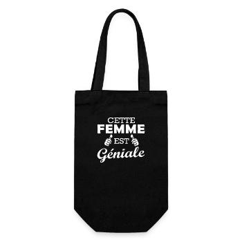 cette femme est géniale - Sac à bouteille - noir - Devant