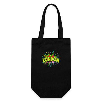 London England UK City Pop Art Comic Art - Gift Bag for Bottles - black - Front