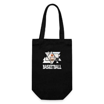 Basketball Basketballer Korb Sport Vintage Retro - Geschenkbeutel für Flaschen - Schwarz - Vorne