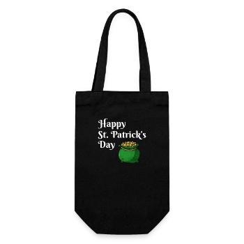 Happy St Patrick's Day Wealth Money Gift - Gift Bag for Bottles - black - Front