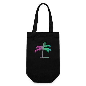 Tropical Beach Paradise Palm Rainbow 6 - Gift Bag for Bottles - black - Front