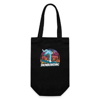 Snowboarding Retro - Geschenkbeutel für Flaschen - Schwarz - Vorne