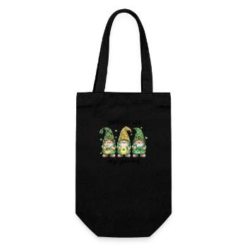 shamrockin with my gnomies - Geschenkbeutel für Flaschen - Schwarz - Vorne