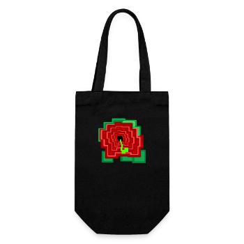 Fleur PixelArt - Sac à bouteille - noir - Devant