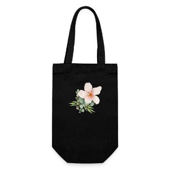 Painted flower - Gift Bag for Bottles - black - Front