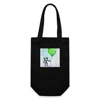 Robot avec ballon - Sac à bouteille - noir - Devant