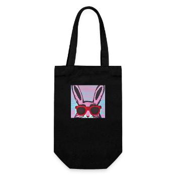 Chiller Hase - Geschenkbeutel für Flaschen - Schwarz - Vorne