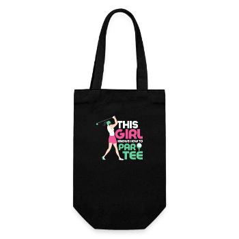 This Girl Knows How To Par Tee Golf Golfing - Gift Bag for Bottles - black - Front
