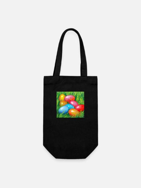 Oeufs de Pâques colorés - Sac à bouteille - noir
