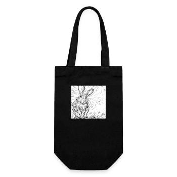 Drawn hare - Gift Bag for Bottles - black - Front