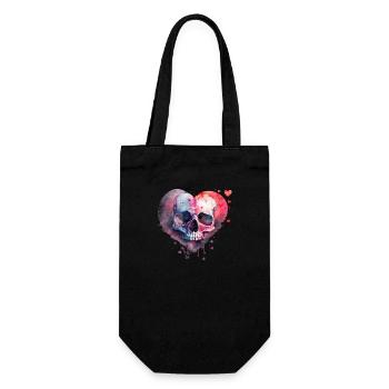 Totenkopf Kunst Design Aquarell - Geschenkbeutel für Flaschen - Schwarz - Vorne