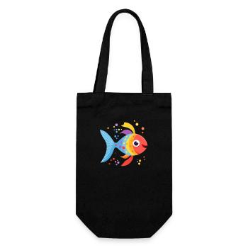 Beautiful colorful fish swimming in the sea - Gift Bag for Bottles - black - Front