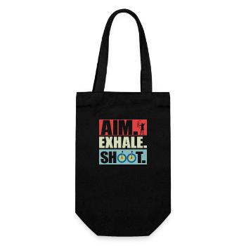 Aim Exhale Shoot. Archery Target Bow & Arrows - Gift Bag for Bottles - black - Front