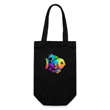 Fish Rainbow Drawing - Gift Bag for Bottles - black - Front