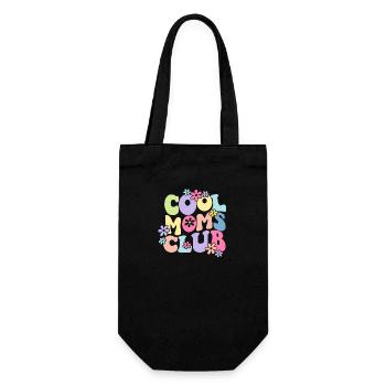 Cool Moms Club with Flowers - Geschenkbeutel für Flaschen - Schwarz - Vorne