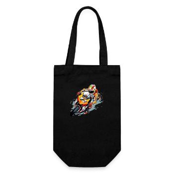 Rennmotorrad Nr. 77 - Geschenkbeutel für Flaschen - Schwarz - Vorne