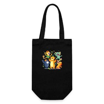 Animaux à la fête - Sac à bouteille - noir - Devant