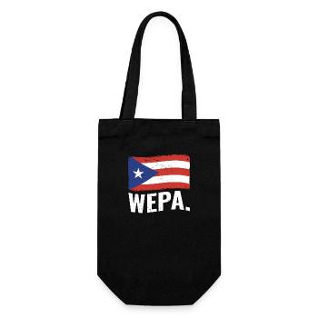 Proud Puerto Rican Wepa Puerto Rico Flag Latino - Geschenkbeutel für Flaschen - Schwarz - Vorne