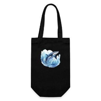 Wal in der Arktis Polarmeer blauer Ozean - Geschenkbeutel für Flaschen - Schwarz - Vorne