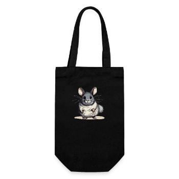 Mikai das Chinchilla - Geschenkbeutel für Flaschen - Schwarz - Vorne