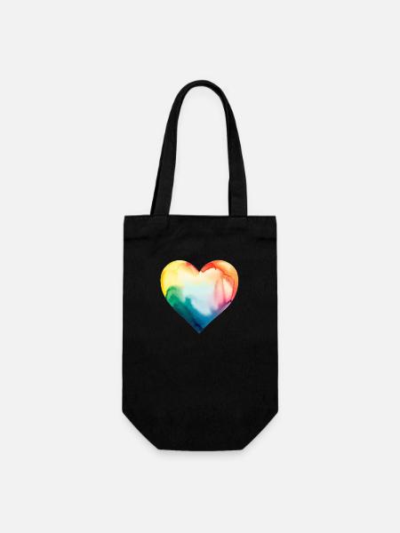 Lgbt Herz Regenbogen - Geschenkbeutel für Flaschen - Schwarz