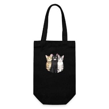 3 cute cats - Gift Bag for Bottles - black - Front