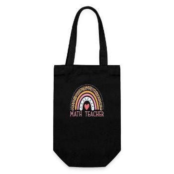 Leopard Rainbow Math Teacher Professor - Geschenkbeutel für Flaschen - Schwarz - Vorne