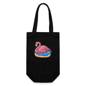 Canard avec beignet Drôle de flamant rose T-shirt - Sac à bouteille - noir - Devant