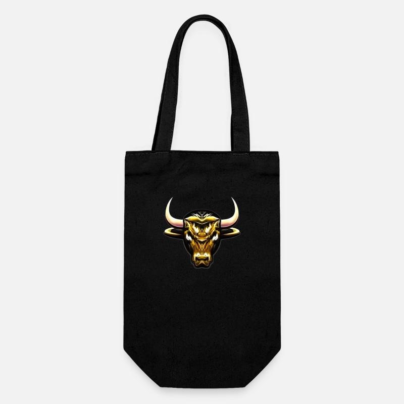 TAUREAU DORÉ STYLISÉ - Sac à bouteille - noir