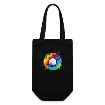 colorful golf ball logo - Gift Bag for Bottles - black - Front