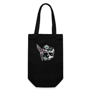 Floral Skull - Geschenkbeutel für Flaschen - Schwarz - Vorne
