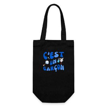 C'est un garçon grossesse enceinte bébé - Sac à bouteille - noir - Devant