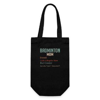 Badminton Mom Like A Regular Mom But Cooler Woman - Geschenkbeutel für Flaschen - Schwarz - Vorne