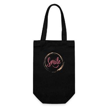 SMILE - Gift Bag for Bottles - black - Front