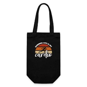 Courir en retard, c’est mon cardio - Sac à bouteille - noir - Devant